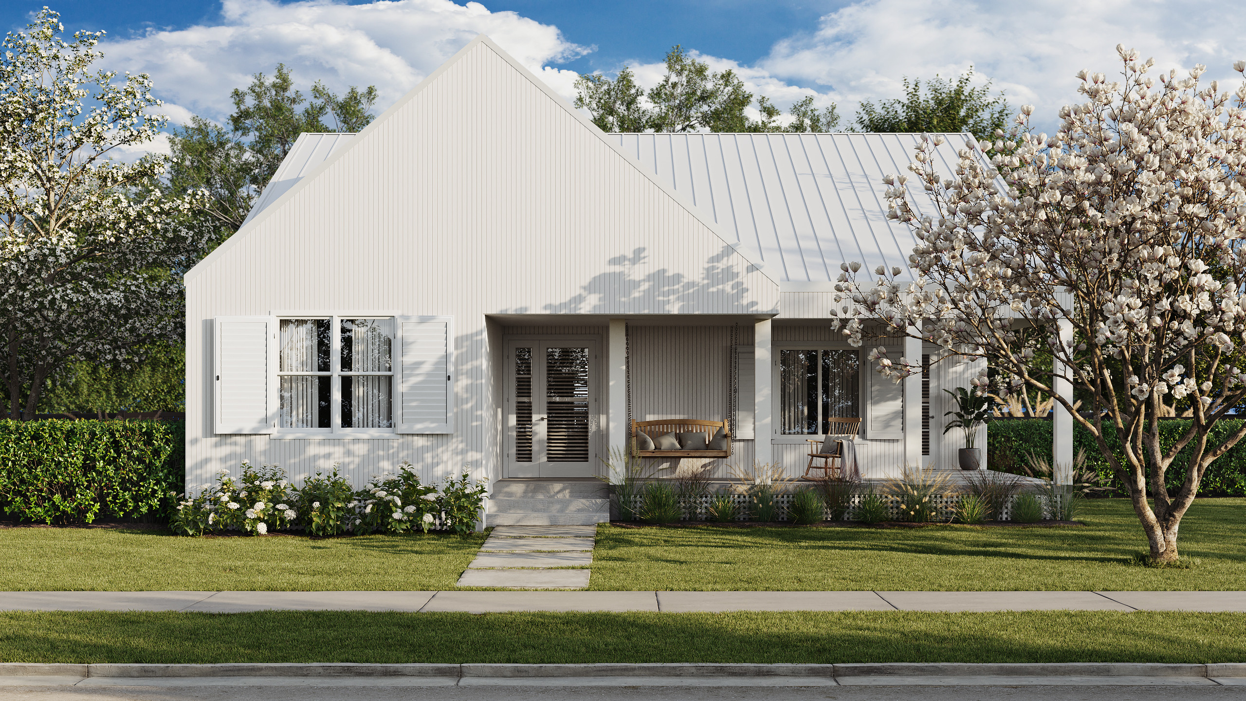 Exterior rendering of Birmingham home model.